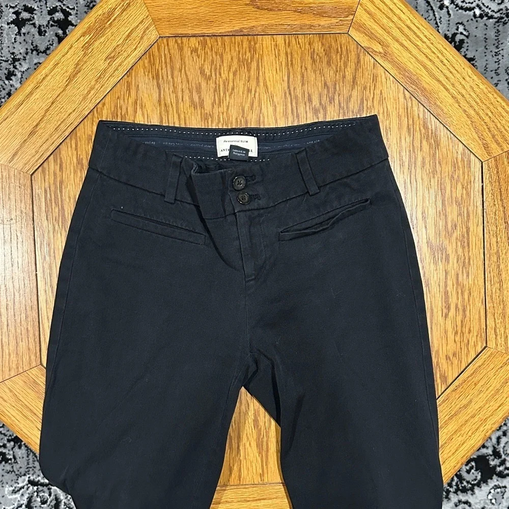 *ANTHROPOLOGIE* Black The Essential Slim Dress Pants Size 0